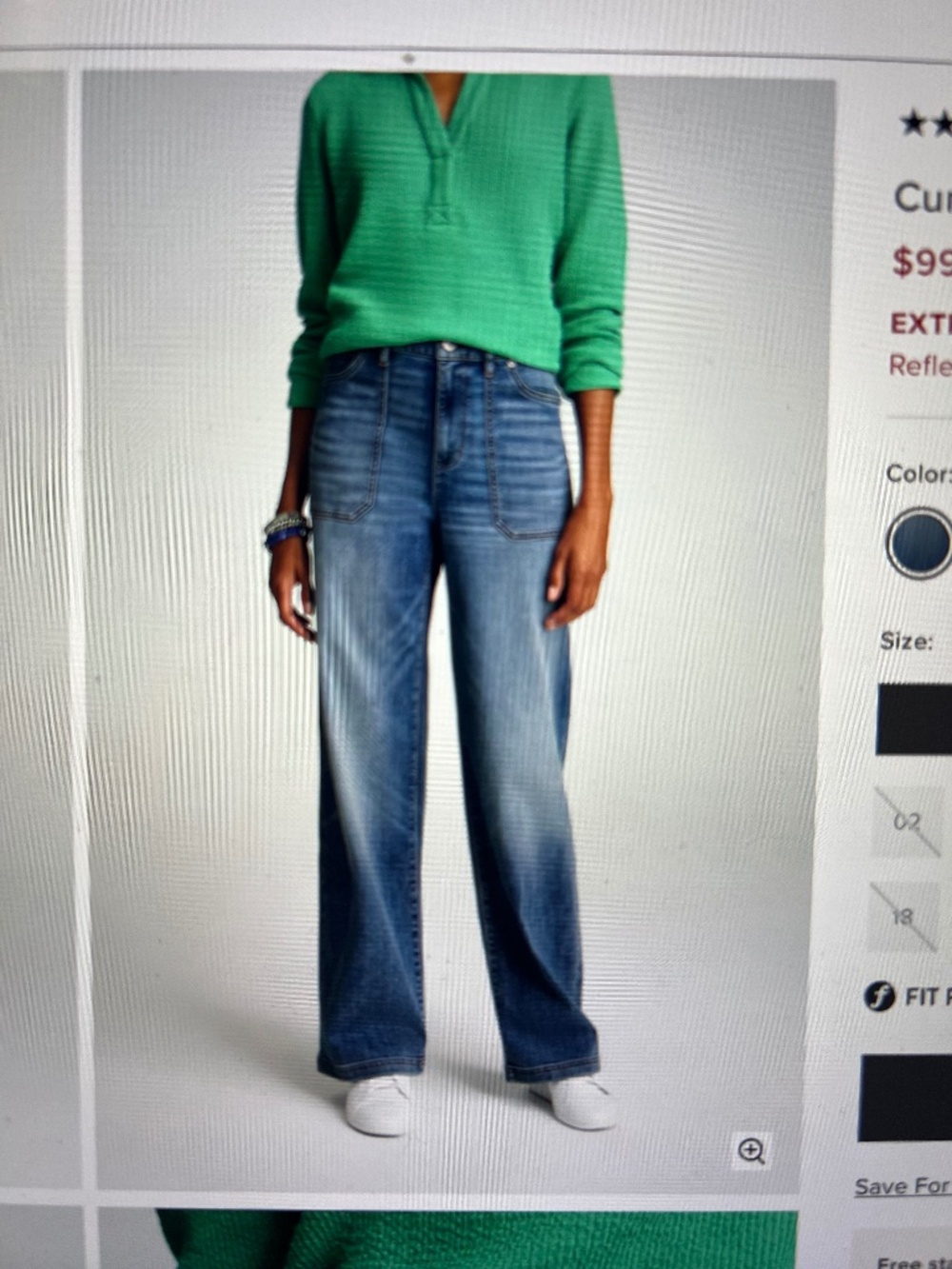 J jill Curvy-Fit Wide-Leg Jeans 16 T